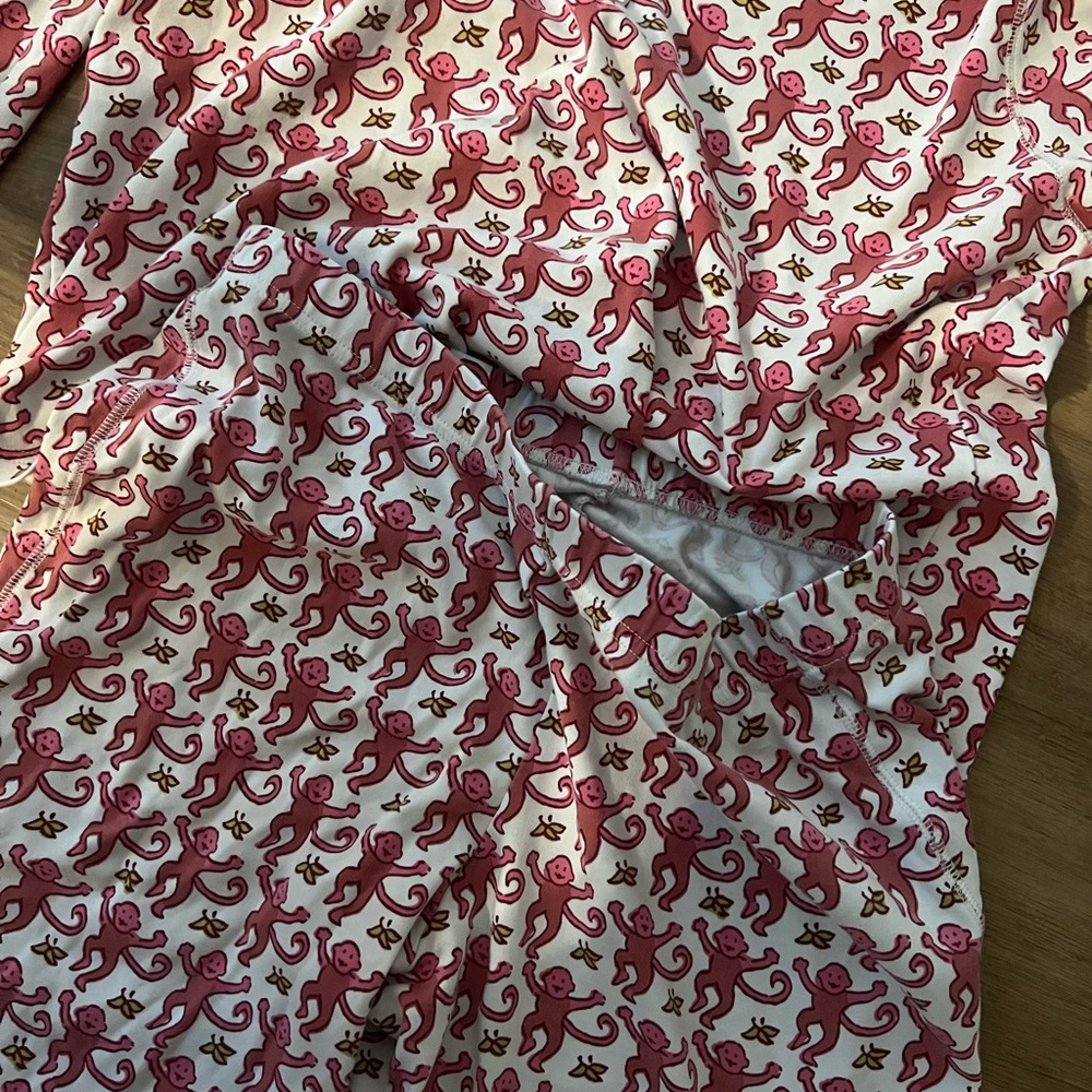 Roller Rabbit Pink Monkey PJ Set
